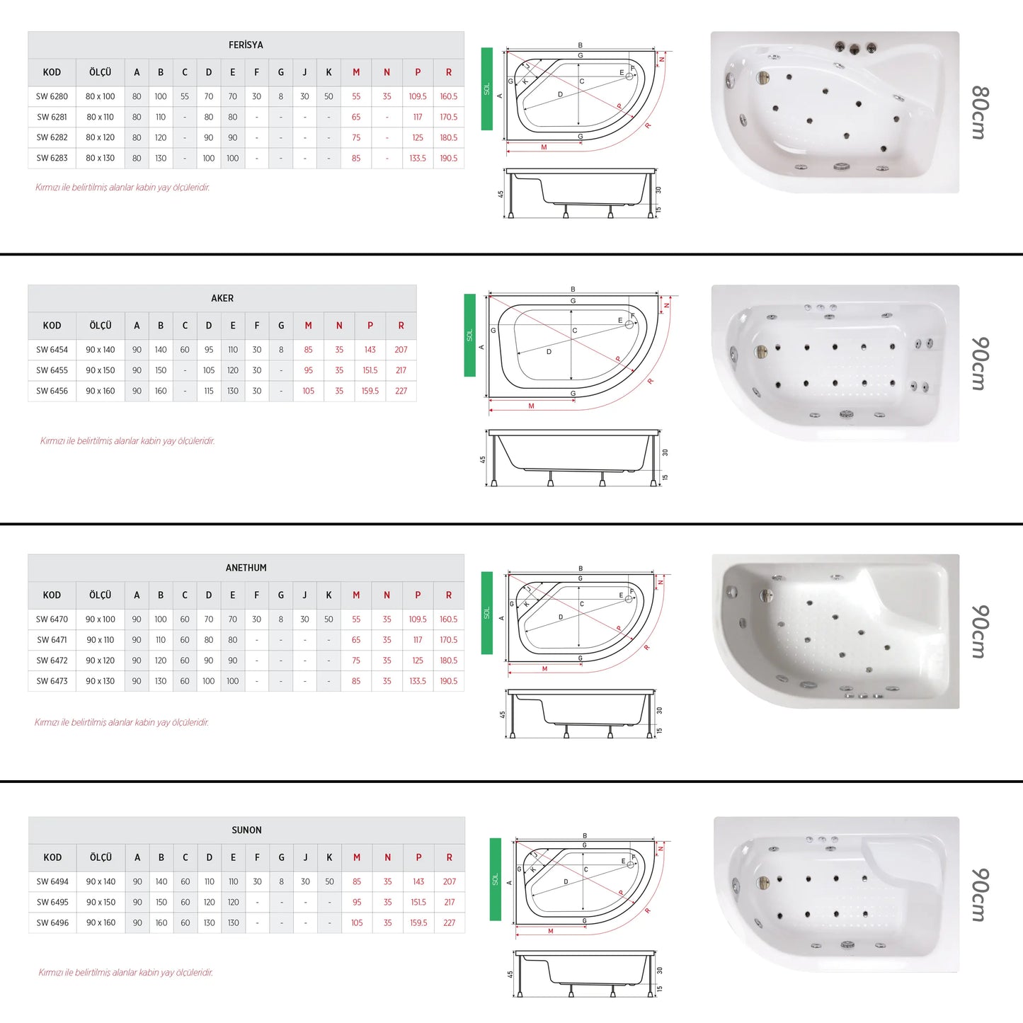 Elenor kompakt duşakabin küvet ölçüleri ve modelleri, Dede Duş, İzmir