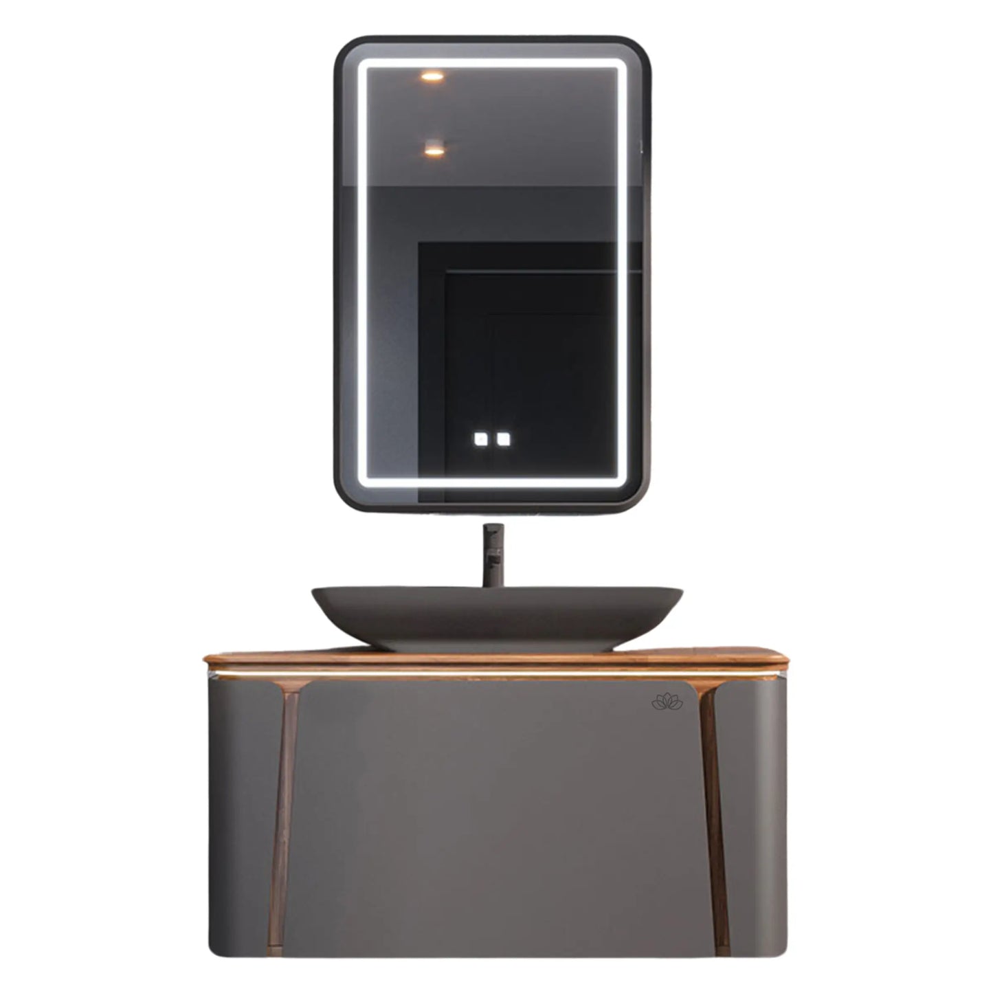 Grande antrasit alt ve üst modül banyo mobilyası