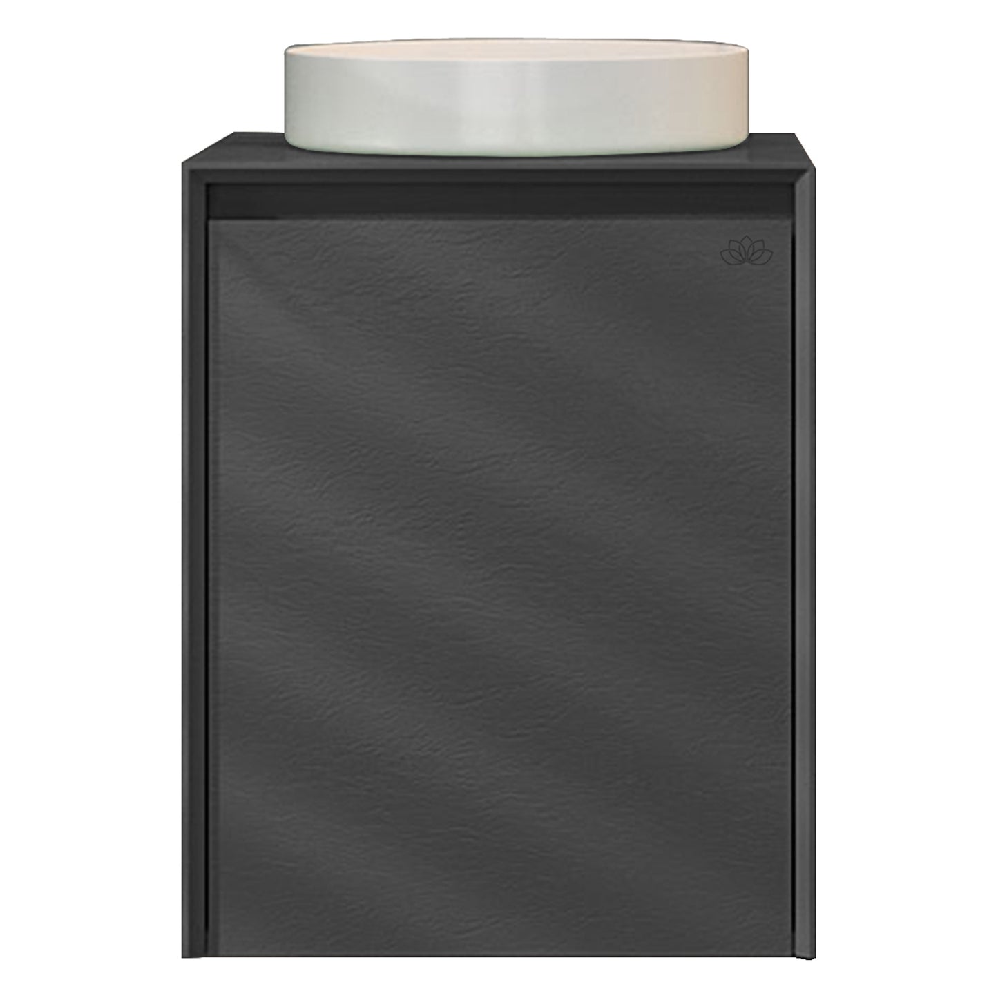 Stone Art 55 cm tezgah üstü lavabolu, antrasit renkli banyo alt modülü