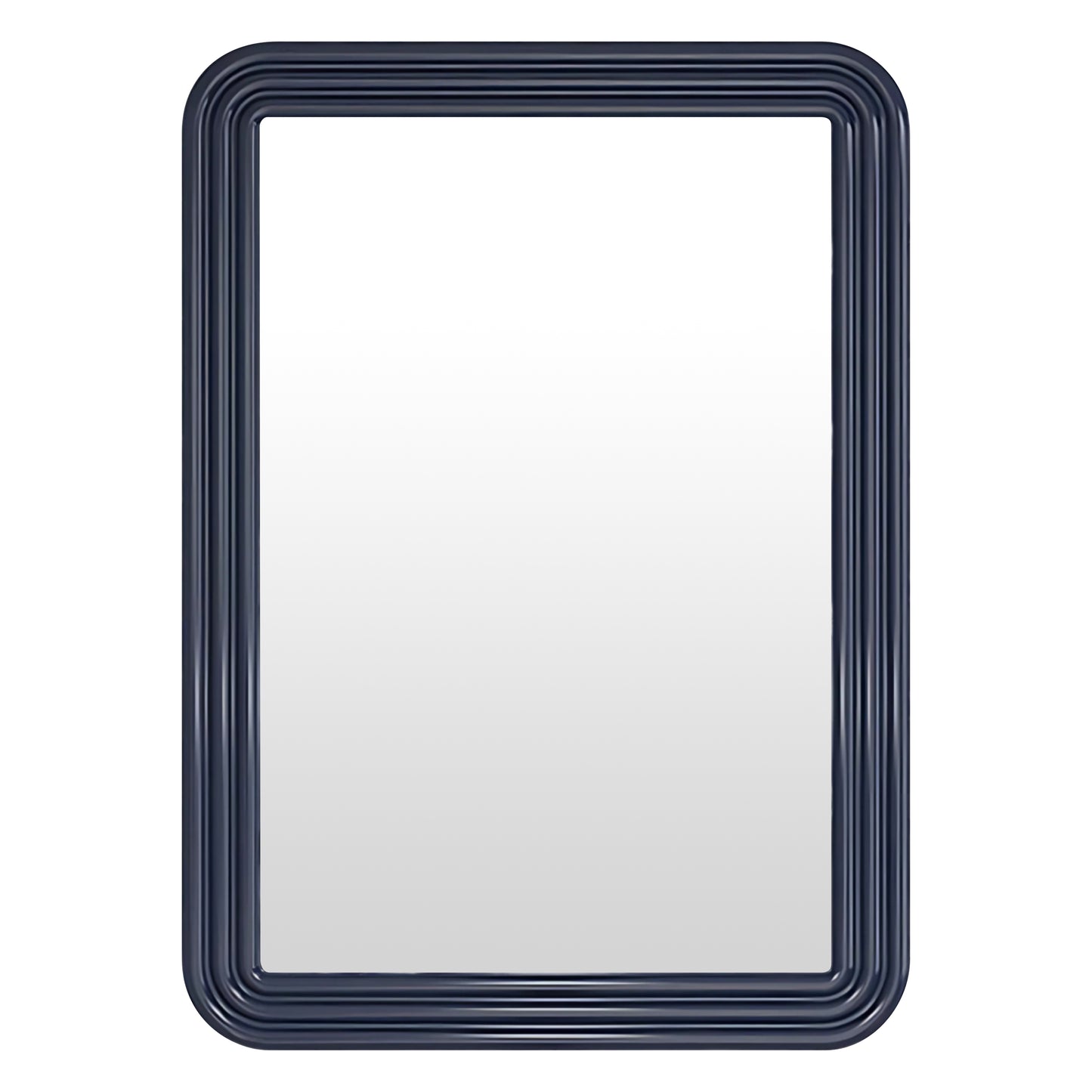 Kapadokya lacivert parlak lake çerçeveli banyo aynası (65 x 90 cm)