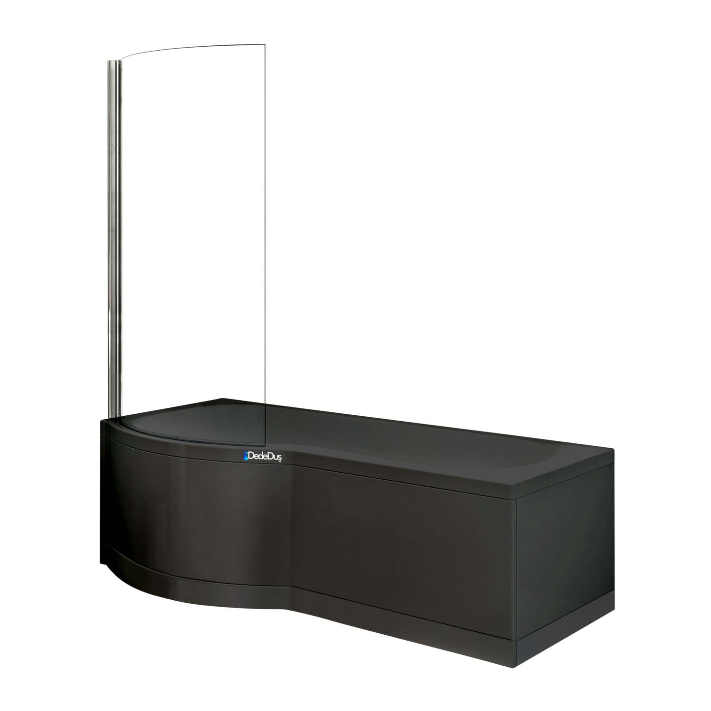 siyah 70x85x170cm P tipi oturmalı küvet jakuzi, Mod Bornova, Dede Duş, Beşiktaş