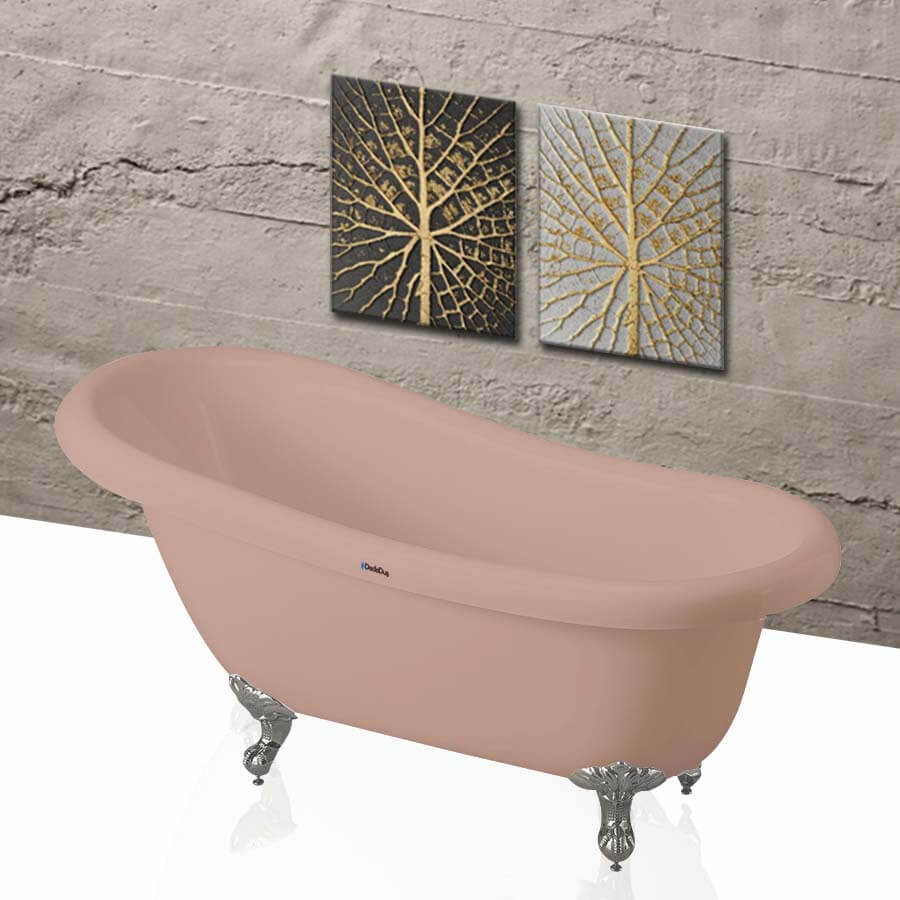 açık pembe renkli ayaklı küvet 172 x 80 cm Dede Duş Fikirtepe