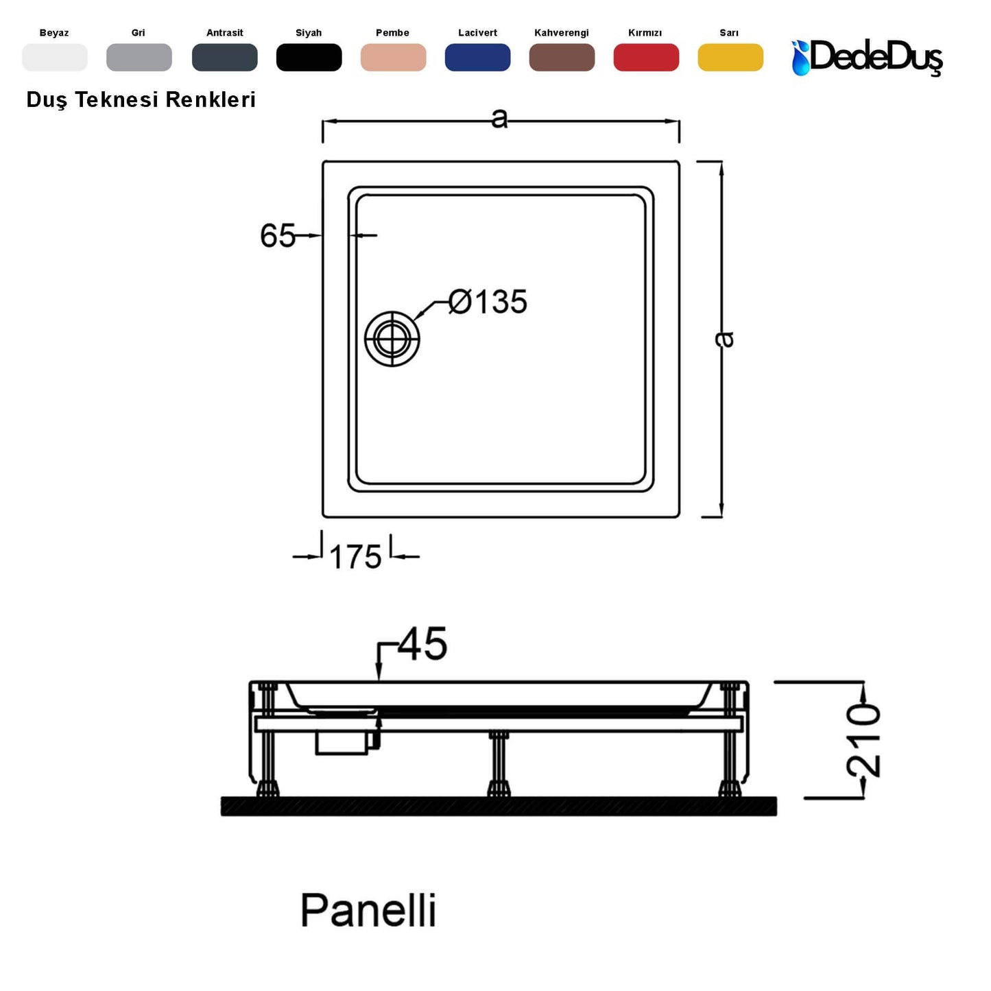 dede duş lüks kare panelli duş teknesi ölçüleri pro Denizli