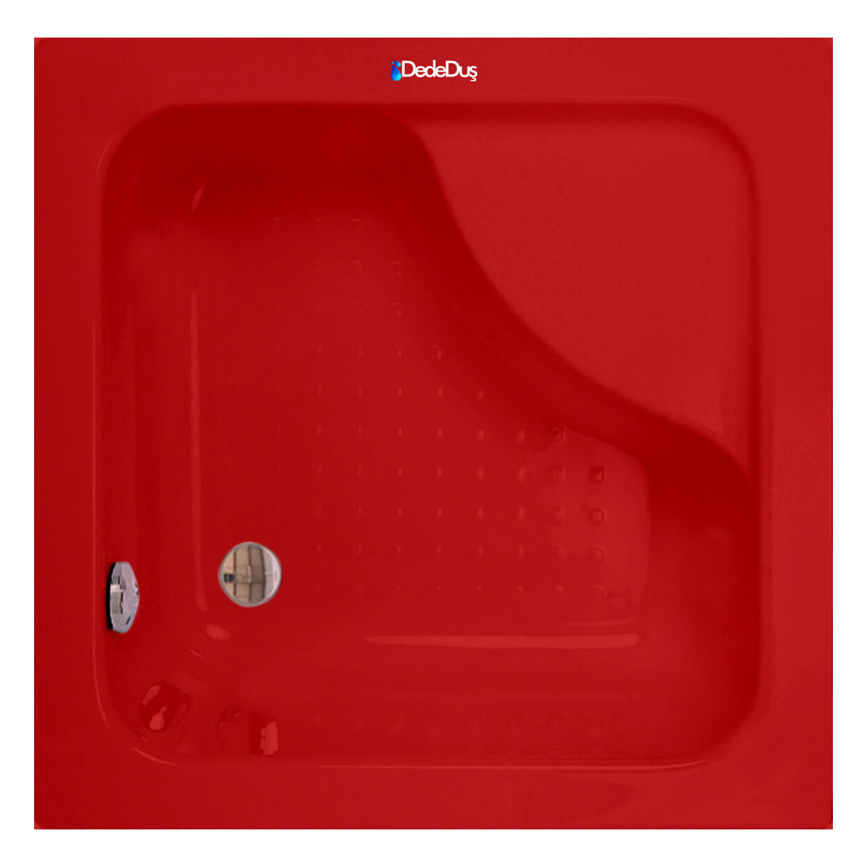 kırmızı kare küvet jakuzi, 90x90, 100x100 cm, Mod Selimpaşa, Dede Duş, İzmir