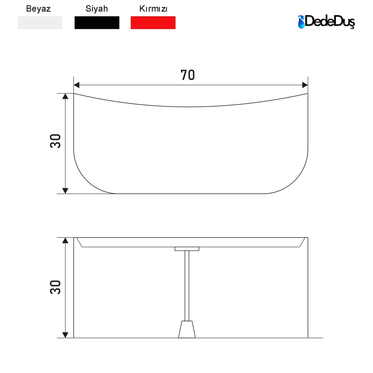 oval küvet basamağı, ölçüleri, Dede Duş, Çengelköy