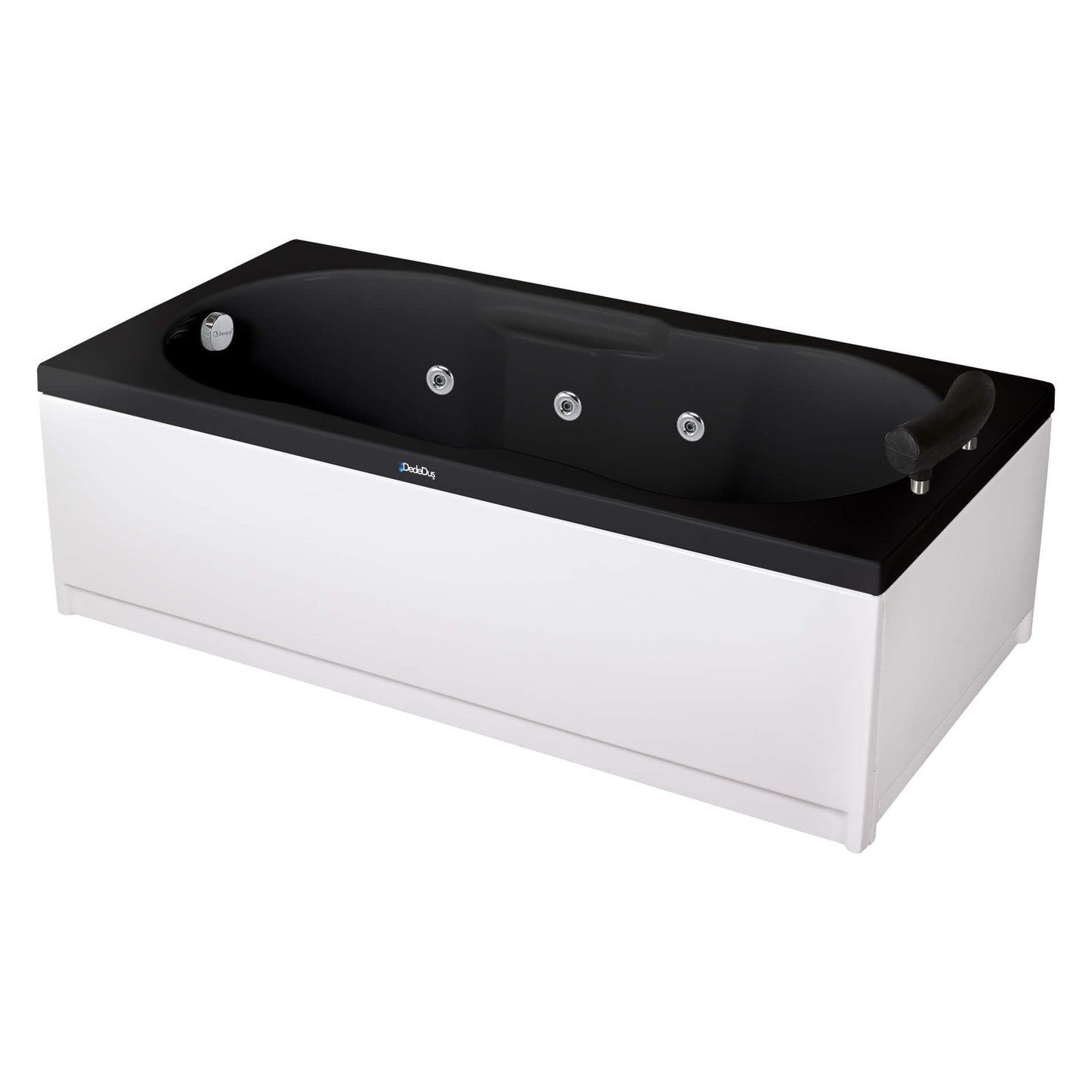 Siyah-beyaz renkli, 160x80, 154x90, 170x90 cm ölçülerinde, tek kişilik dikdörtgen jakuzi, PRO, Dede Duş, Banyo Concept, Samsun