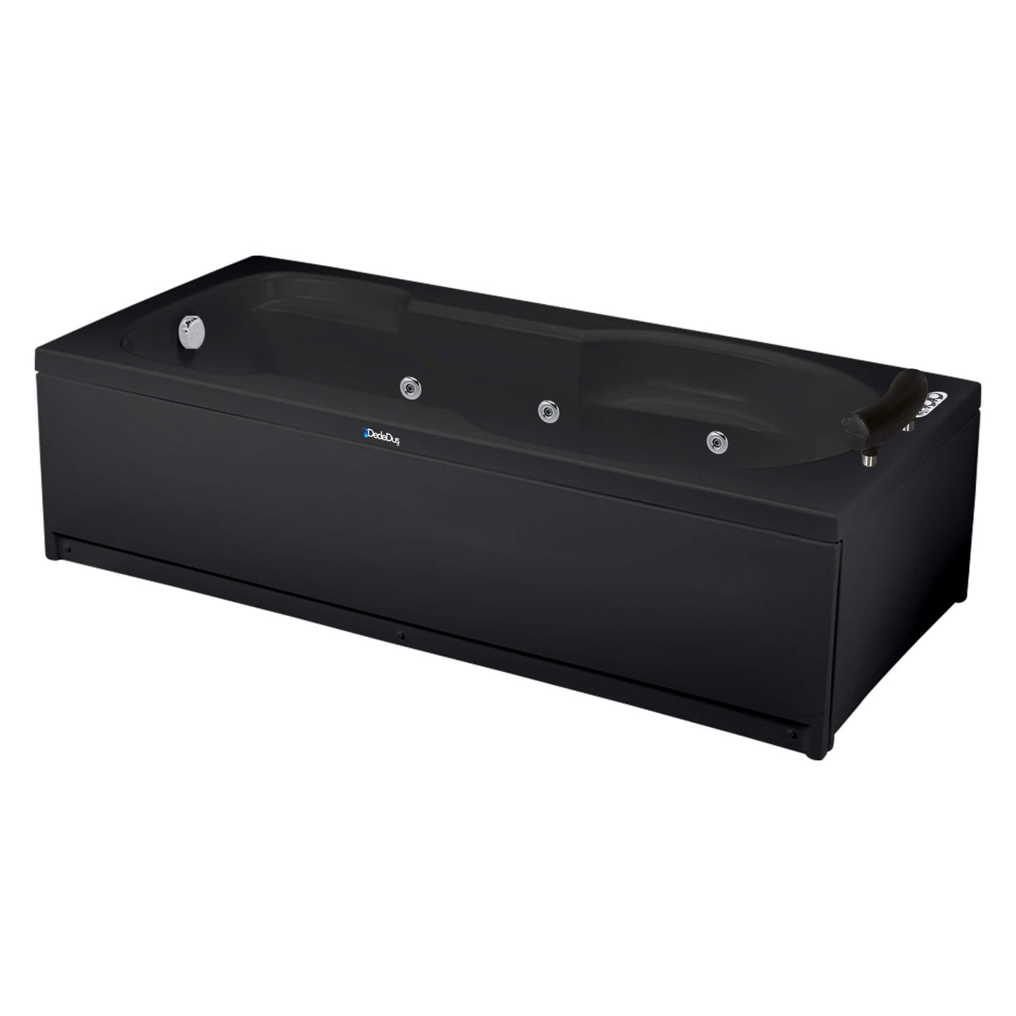 Siyah renkli, 185x85 cm, modern, panelli tek kişilik düz jakuzi, PRO Florya, Dede Duş, Çekmeköy, Reşadiye