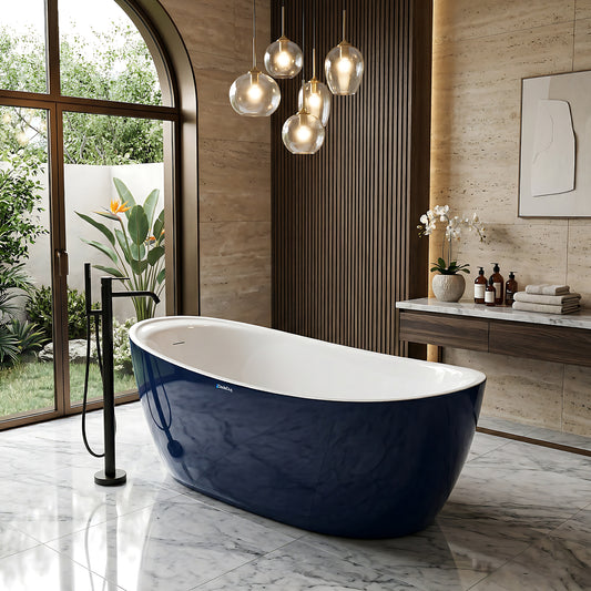 Minimalist lüks banyo tasarımları için ideal, dikişsiz monoblok gövdeli Auro jakuzili bağımsız küvet.