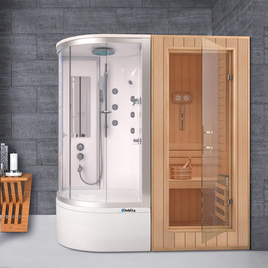 Oval küvetli kompakt duşakabinli sauna, beyaz renkli, Ankara, Çankaya