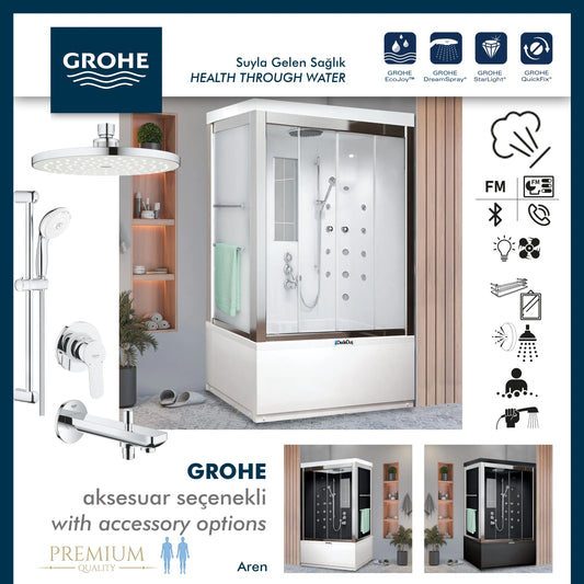 GROHE Aren iki kişilik askılı kompakt duşakabin, Shower