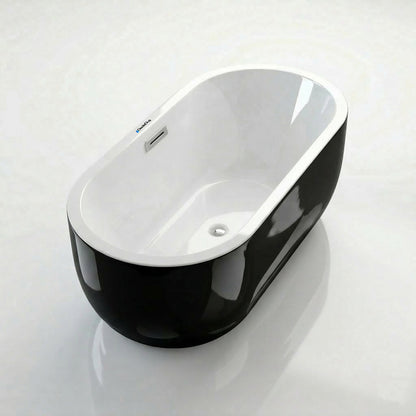Banyo dekorasyonuna uygun olarak dış yüzeyi parlak siyah RAL rengine boyanmış, içi parlak beyaz çift renkli King bağımsız küvet.