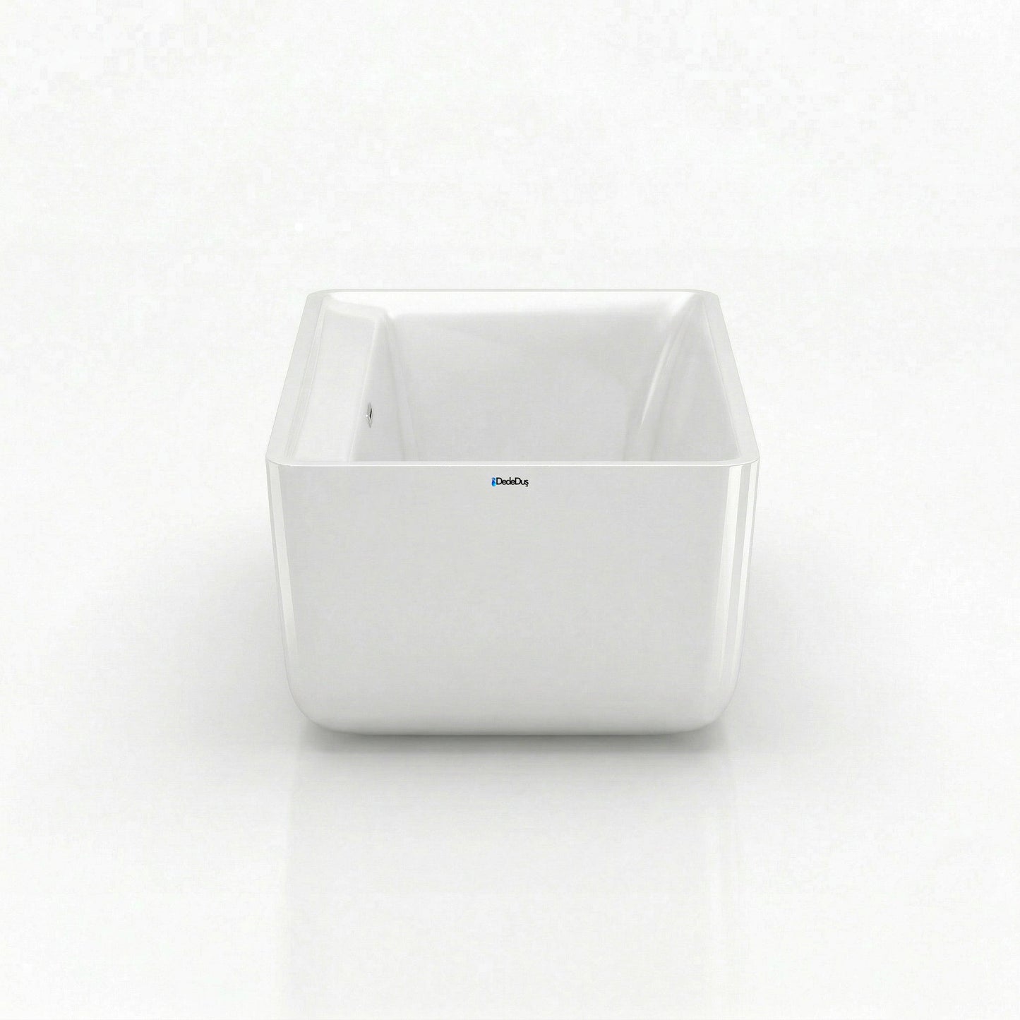 %100 dökme akrilikten üretilmiş, düz ve kesintisiz profiliyle dikkat çeken North freestanding küvetin tam yandan silüeti.