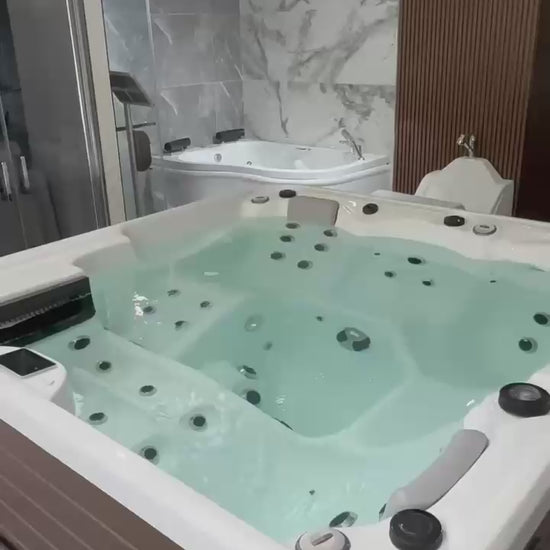 Petra 200x200 cm 5 kişilik dış mekân SPA jakuzi showroom videosu
