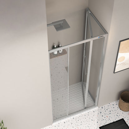 Krom profili iki duvar arası içe katlanır Omen duşakabin kapısının açık hali