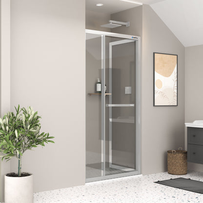 Shower Omen Duvar arası içe katlanır ve sürgülü sistem krom renk duşakabin