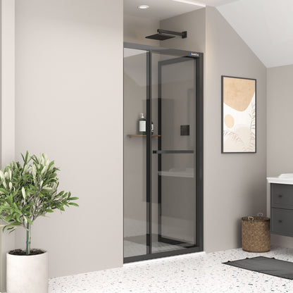 siyah profili iki duvar arası içe katlanır sürgülü Omen duşakabin