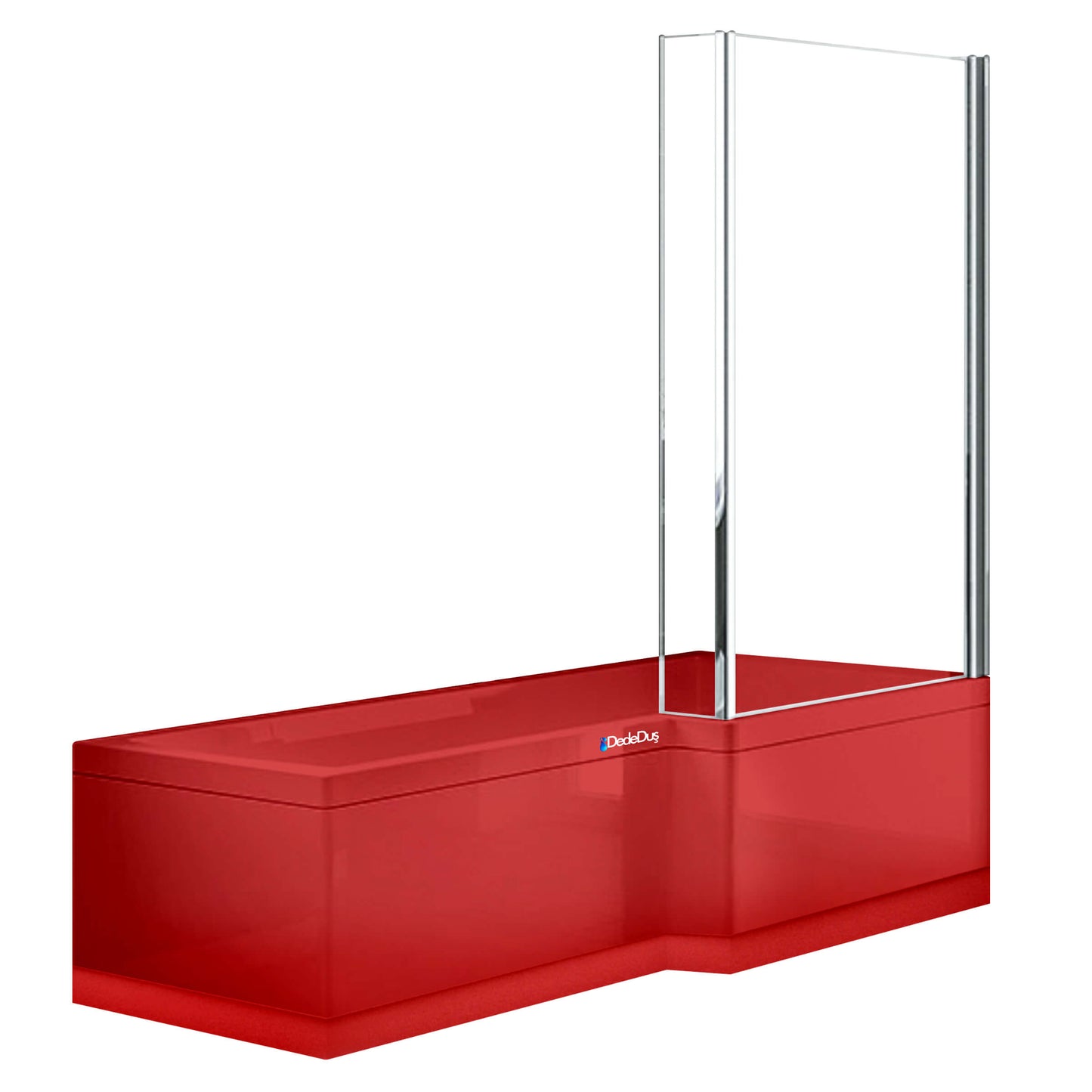 kırmızı L tipi 70x85x170 cm özel küvet jakuzi, Mod Buca, Dede Duş, İçel