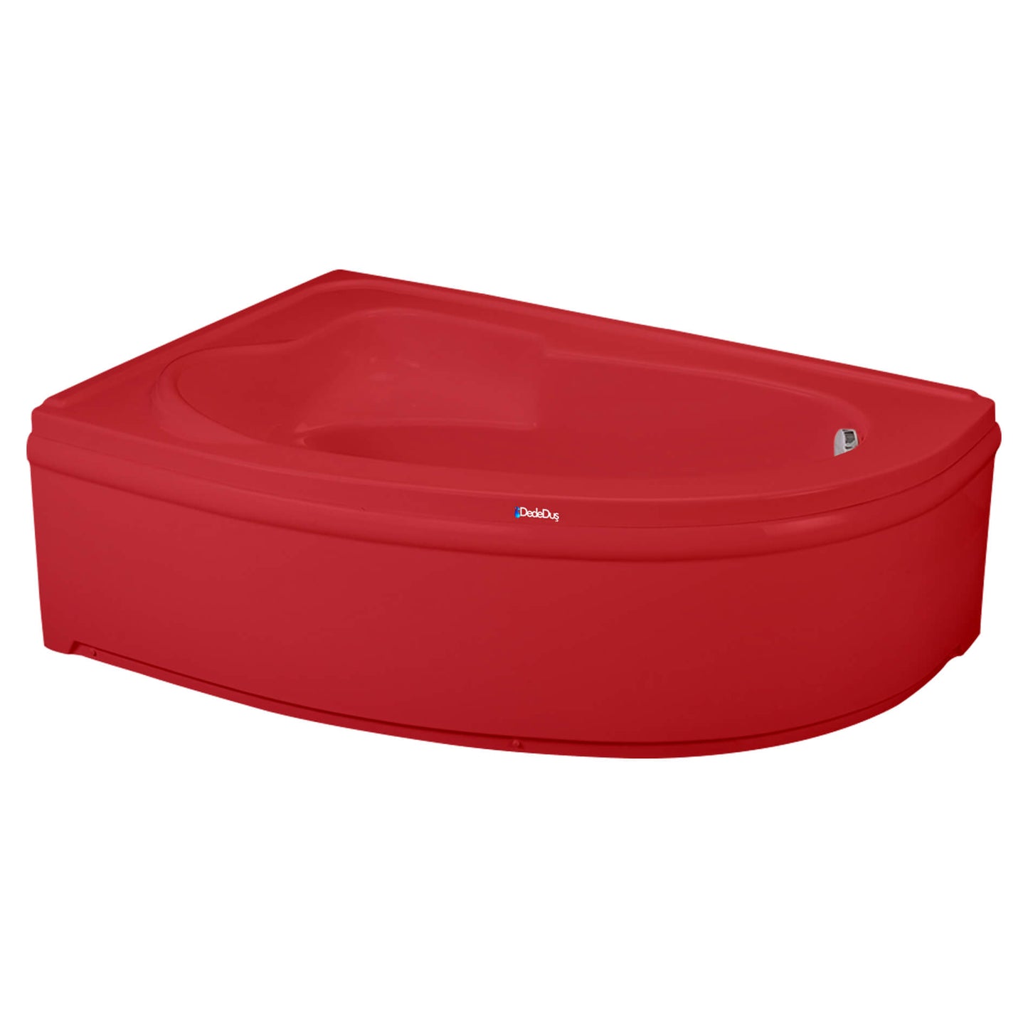 kırmızı renkli, 105x165cm, asimetrik oturmalı küvet jakuzi, PRO Aşiyan modeli, Dede Duş, Şişli