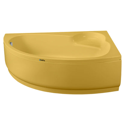 sarı renkli, 170x100cm, oturmalı asimetrik küvet jakuzi, PRO Emirgan modeli, Dede Duş, Kadıköy