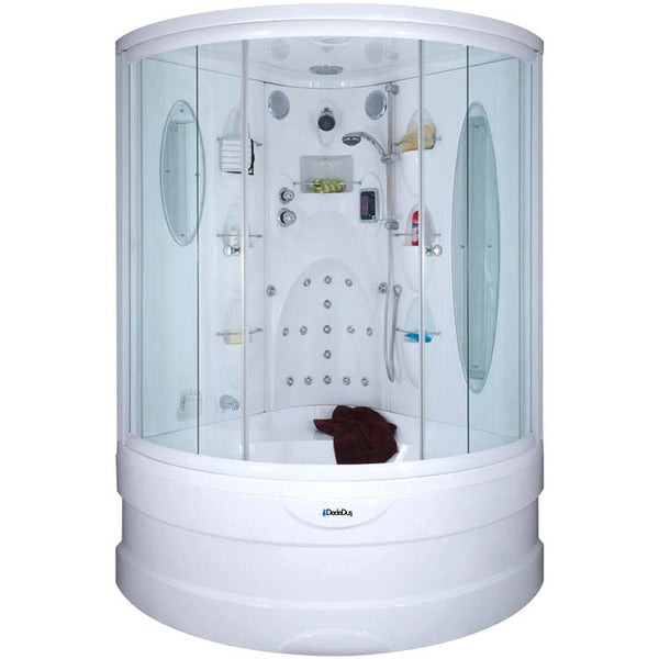 Kompakt jakuzi duşakabin sauna 135x135 oval powerful dede duş