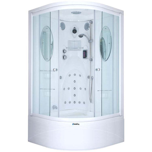 Kompakt jakuzi duşakabin sauna 110x110 oval powerful dede duş