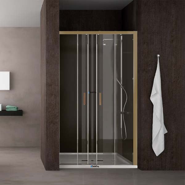 1 Fixed, 1 Sliding Luxury Sliding Glass Shower Cabin Between Two Walls