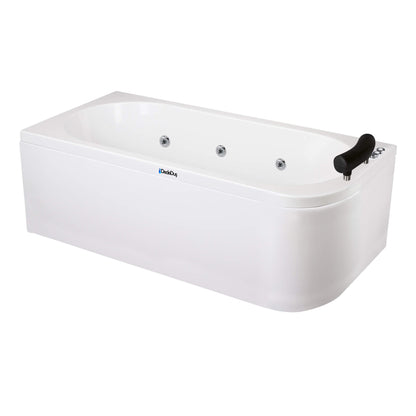 Beyaz renkli, 180x180cm, bir köşesi oval, dikdörtgen tek kişilik jakuzi, Dede Duş, Banyo Concept, Kaynarca